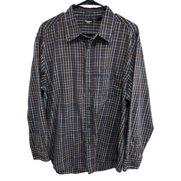 Haggat Mens No Iron Blaick Plaid Button-Up Shirt Sz XL - Picture 1 of 8